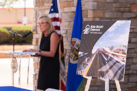 HDC JPA Chair Kathryn Barger at a Podium